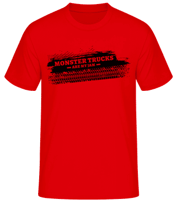 Monster Truck Tire Track - Pánské basic tričko - Červená - Napřed