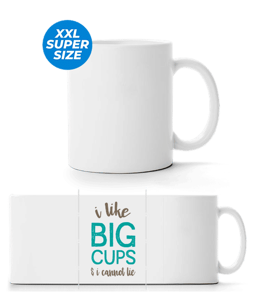 Aperçu: I Like Big Cups - Grande Tasse - Blanc - Devant
