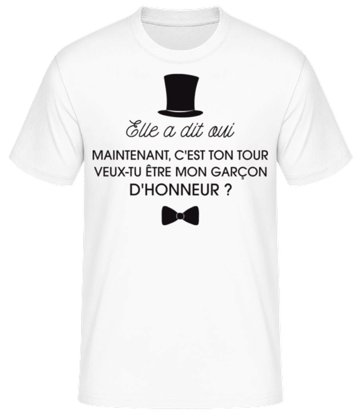 Aperçu: Veux-tu Être Mon Garçon D'honneur - T-shirt standard Homme - Blanc - Devant