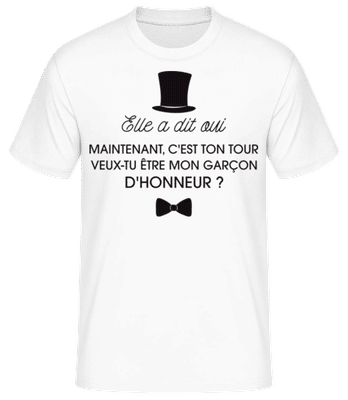Veux-tu Être Mon Garçon D'honneur - T-shirt standard Homme - Blanc - Devant