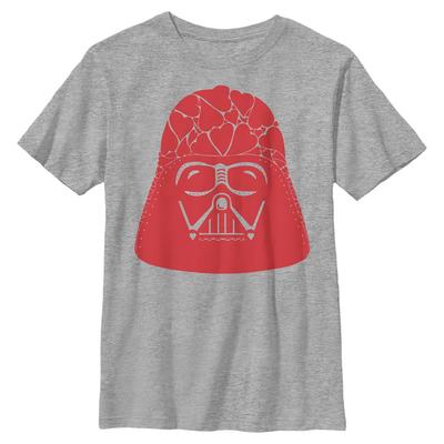Star Wars - Darth Vader Vader Heart Helmet - Niños Camiseta - Gris moteado - delante