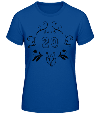 kvety k 20 narodeninám - Dámske basic tričko - Kráľovská modrá - Predné