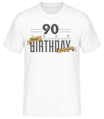 90 Birthday Sign - T-shirt standard Homme - Blanc - Devant
