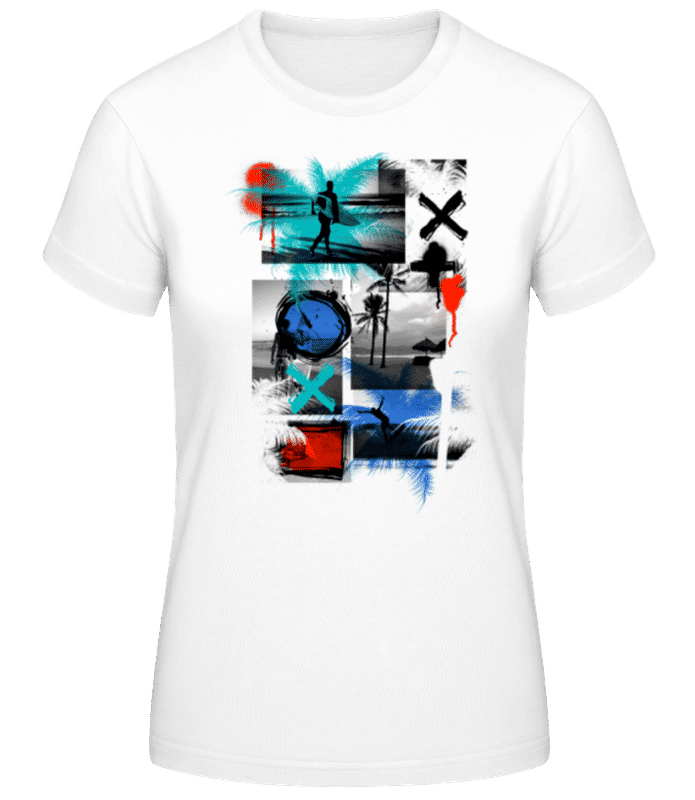 Vorschau: Surfen Und Graffiti - Frauen T-Shirt B&C - Weiß - Vorne