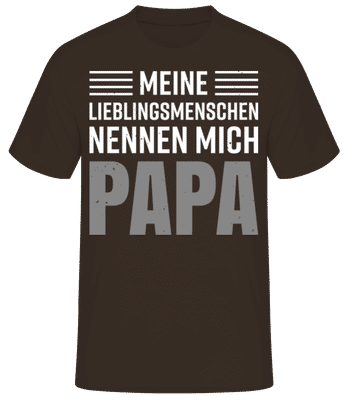 Lieblingsmenschen Nennen Mich Papa - Männer Basic T-Shirt - Braun - Vorne