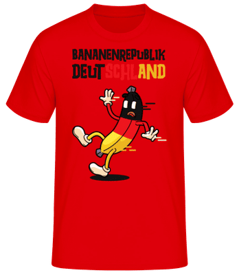 Bananenrepublik Deutschland - Männer Basic T-Shirt - Rot - Vorne