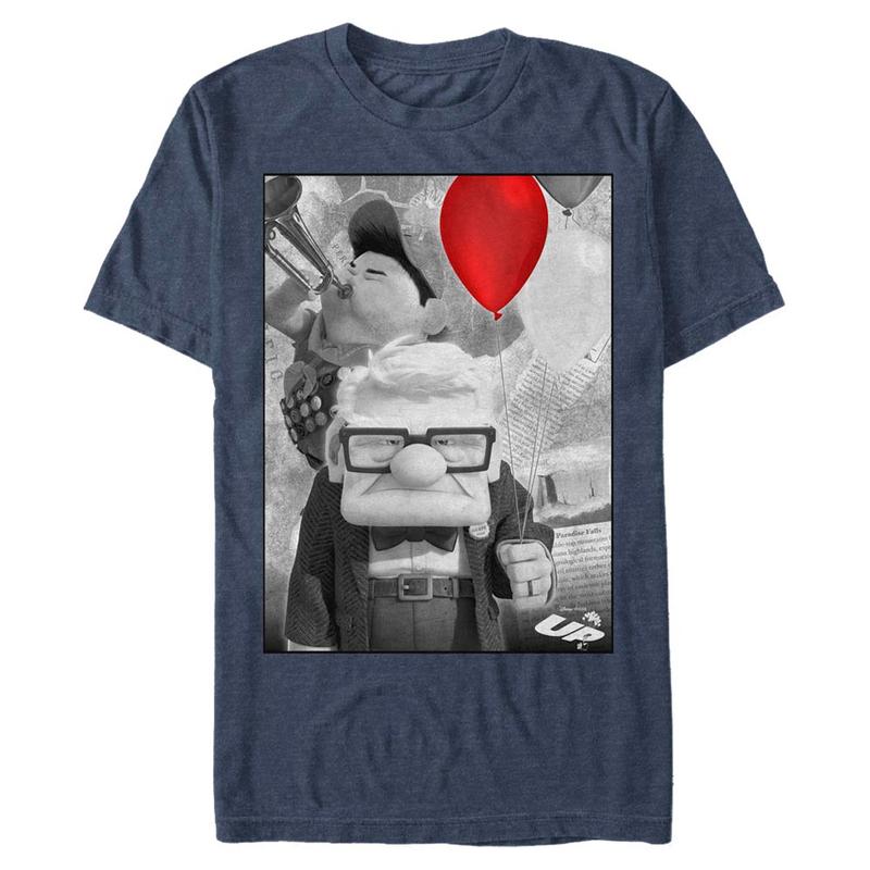 Preview: Pixar - Up - Russell & Carl Travel Adventure - Men's T-Shirt - Heather navy - Front