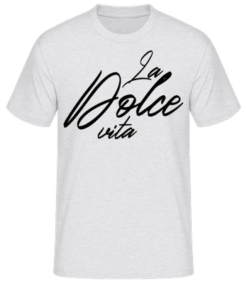 La Dolce Vita - Pánske basic tričko - Melírovo šedá - Predné