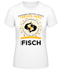 Sternzeichen Fische Orange - Frauen Basic T-Shirt - Weiß - Vorne