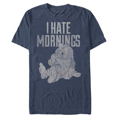 Disney - Blanche-Neige et les Sept Nains - Dřímal Hate Mornings - Homme T-shirt - Bleu marine chiné - Devant