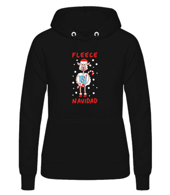 Fleece Navidad - Frauen Hoodie - Schwarz - Vorne