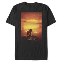 Disney - The Lion King - Simba & Mufasa Pride Rock Poster - Men's T-Shirt - Black - Front