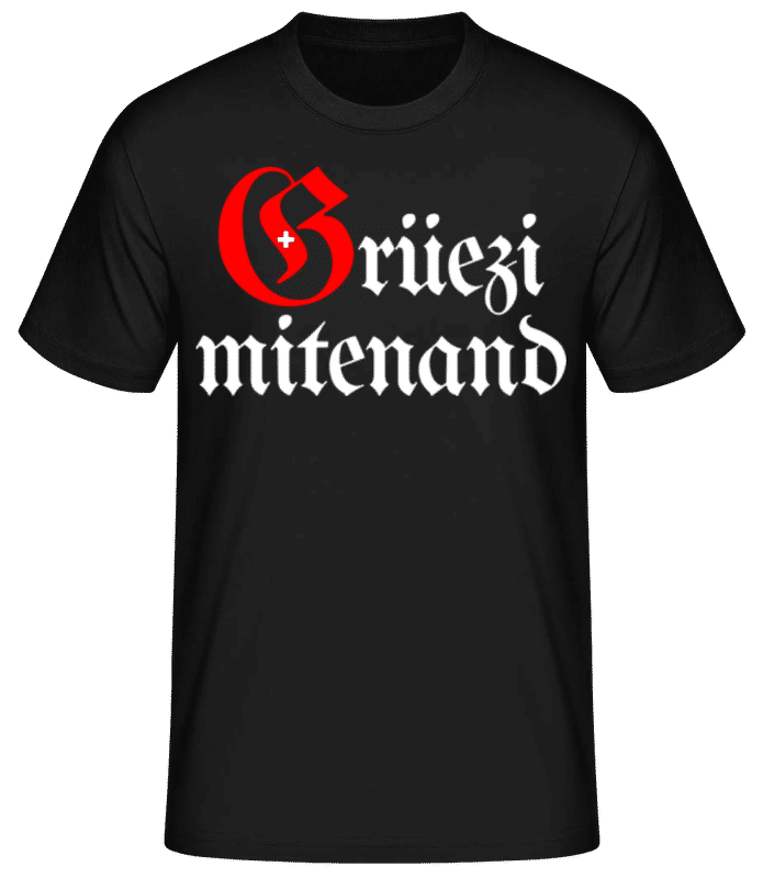 Vorschau: Grüezi Mitenand - Männer Basic T-Shirt - Schwarz - Vorne