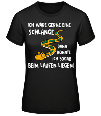 Beim Laufen Liegen - Frauen T-Shirt B&C - Schwarz - Vorne