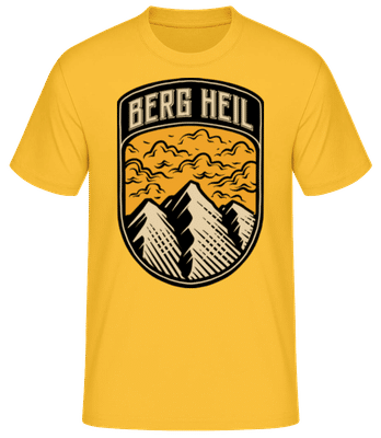 Berg Heil - Männer Basic T-Shirt - Goldgelb - Vorne