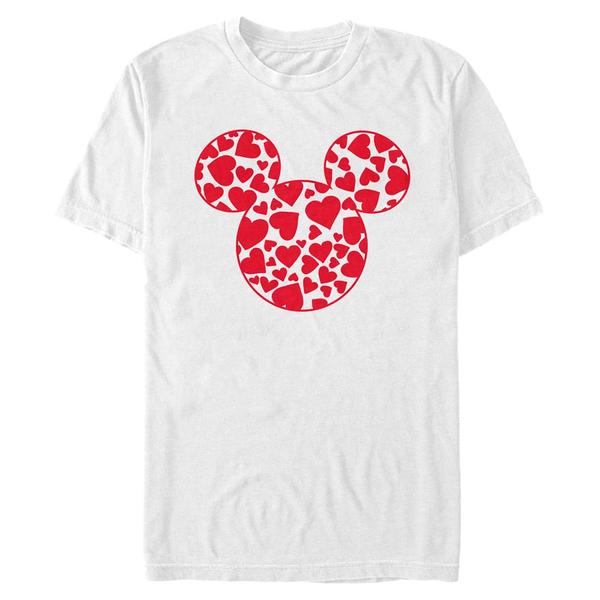 Aperçu: Disney - Mickey Mouse - Mickey Hearts Fill - Homme T-shirt - Blanc - Devant