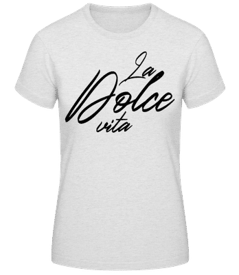 La Dolce Vita - Dámske basic tričko - Melírovo šedá - Predné