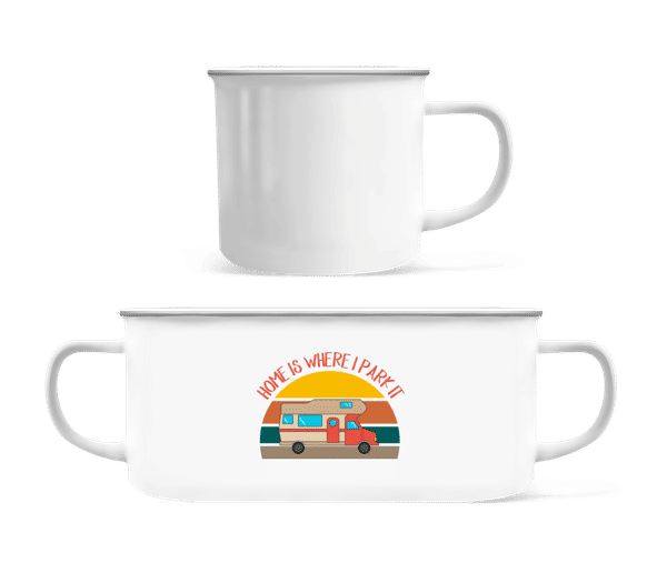 Aperçu: Home Is Where I Park It - Tasse Émaillée - Blanc - Devant