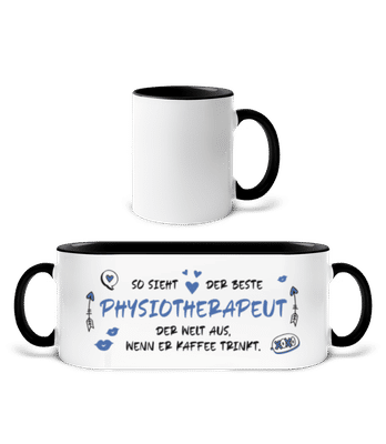 So Sieht Beste Physiotherapeut Kaffee - Tasse zweifarbig - Weiß / Schwarz - Vorne