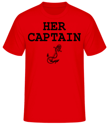 Her Captain - Men's Basic T-Shirt - Red - Front
