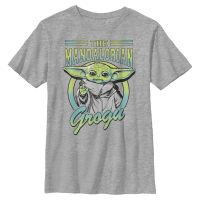 Star Wars - Mandalorian - Grogu Collegiate - Dětské Tričko - Melírově šedá - Napřed