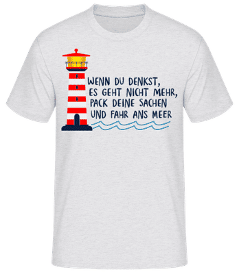 Fahr Ans Meer - Männer Basic T-Shirt - Grau meliert - Vorne