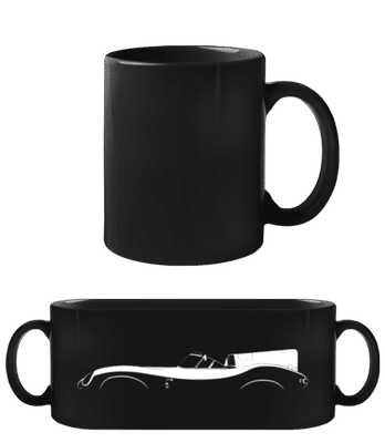 'Jaguar D-Type' Silhouette - Tasse Noire - Noir - Devant