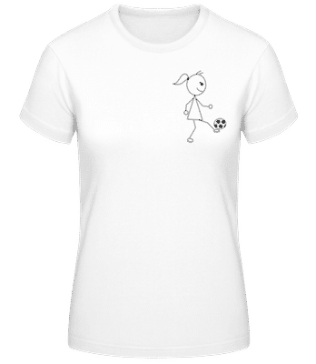 Fußballspielerin Illustration - Frauen Basic T-Shirt - Weiß - Vorne