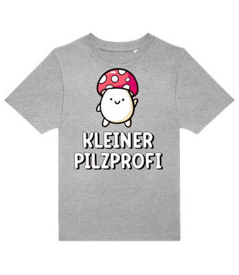 Kleiner Pilzprofi - Kinder T-Shirt B&C - Grau meliert - Vorne