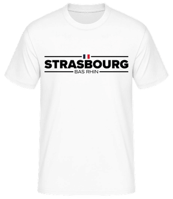 Strasbourg Bas Rhin Ville France Drapeau - T-shirt standard Homme - Blanc - Devant
