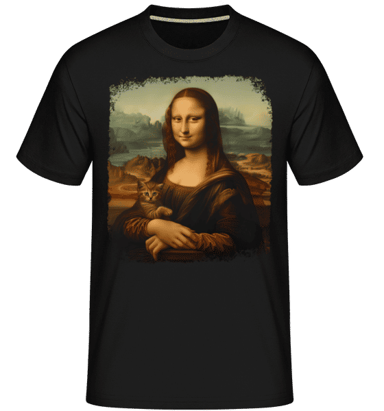 Aperçu: Mona Lisa Chat -  T-Shirt Shirtinator homme - Noir - Devant