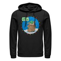 Star Wars - The Mandalorian - The Child Snow Baby Lights - Navidad - Unisex Sudadera con capucha - Negro - delante
