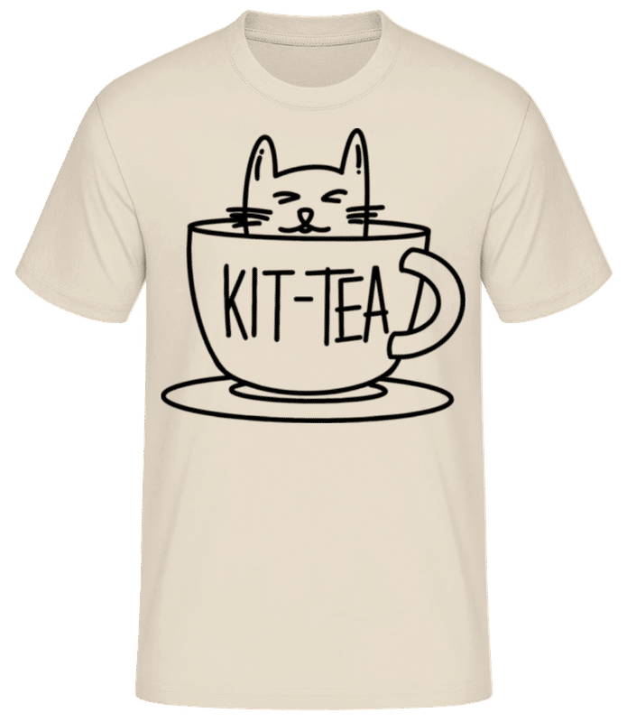 Vorschau: Kit Tea - Männer Basic T-Shirt - Creme - Vorne