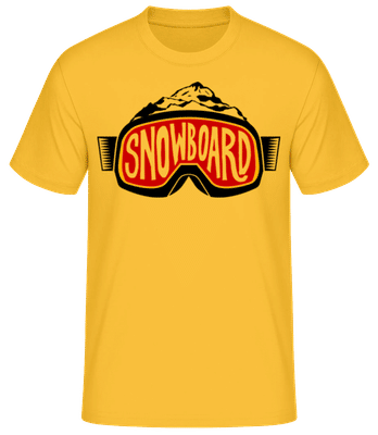 Lunettes de snowboard avec logo - T-shirt standard Homme - Jaune doré - Devant
