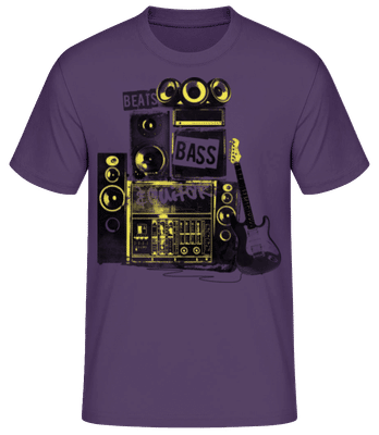 Beat Bass And Guitar - T-shirt homme B&C - Pourpre - Devant