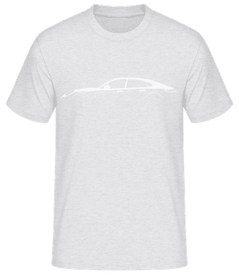 'Porsche Panamera S 971' Silhouette - Pánské basic tričko - Melírově šedá - Napřed