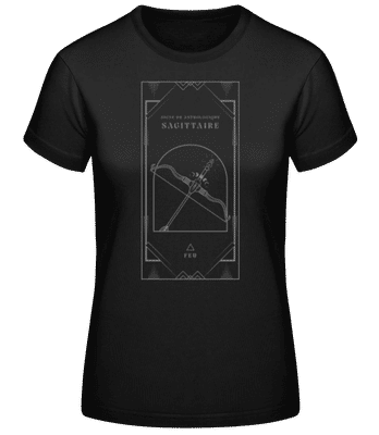 Art Déco Signe Astrologique Sagittaire - T-shirt standard Femme - Noir - Devant