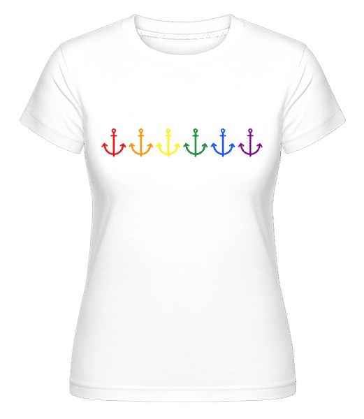 Ancre LGBTQ -  T-shirt Shirtinator femme - Blanc - Devant