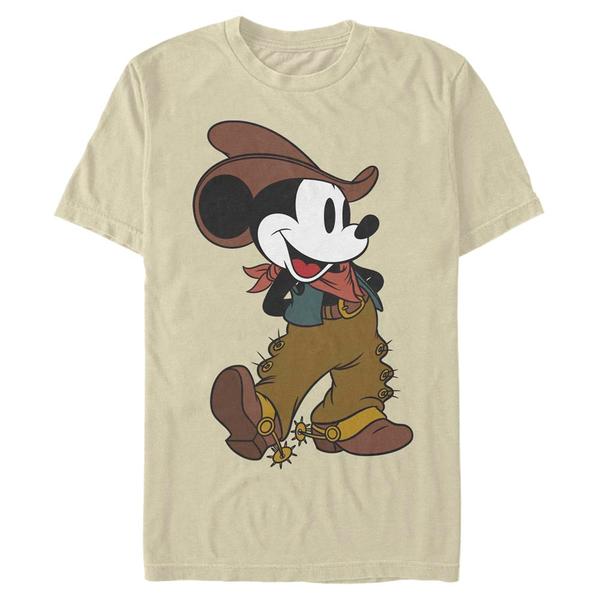 Aperçu: Disney - Mickey Mouse - Mickey Mouse Cowboy Mickey - Homme T-shirt - Crème - Devant