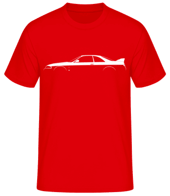 'Nissan Skyline GT-R (R33)' Silhouette - Men's Basic T-Shirt - Red - Front