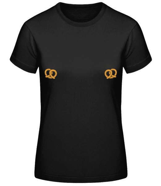 Aperçu: Bretzel Poitrine - T-shirt standard Femme - Noir - Devant