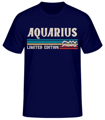 Sternzeichen Aquarius Limited - Männer Basic T-Shirt - Marine - Vorne