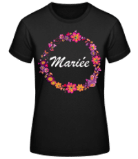 Mariée Fleurs - T-shirt standard Femme - Noir - Devant