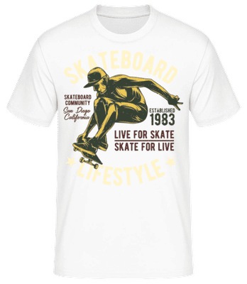 Skateboard Lifestyle - Men's Basic T-Shirt - White - Front