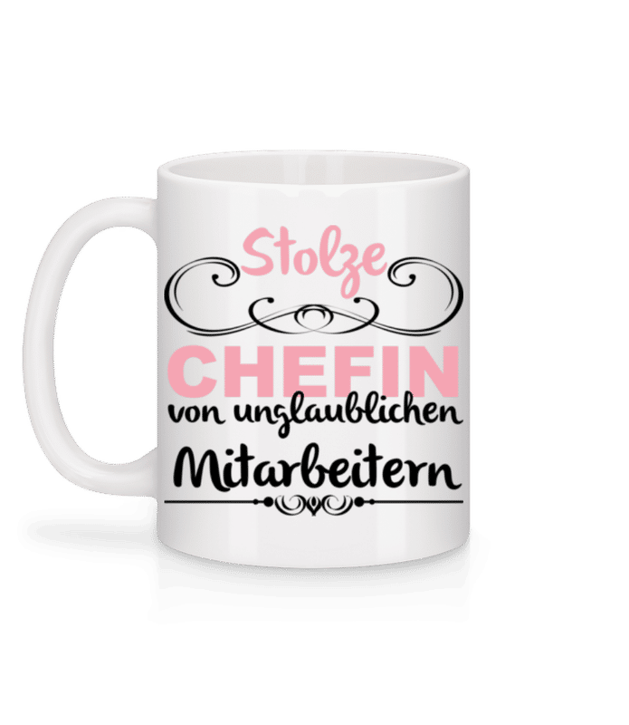 Vorschau: Stolze Chefin - Tasse - Weiß - Hinten