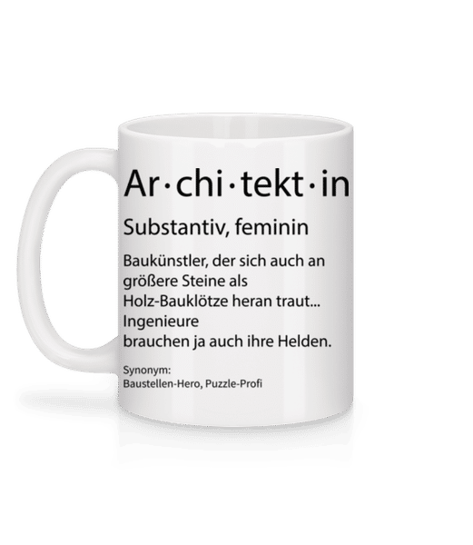 Vorschau: Architektin Quatsch Duden - Tasse - Weiß - Hinten