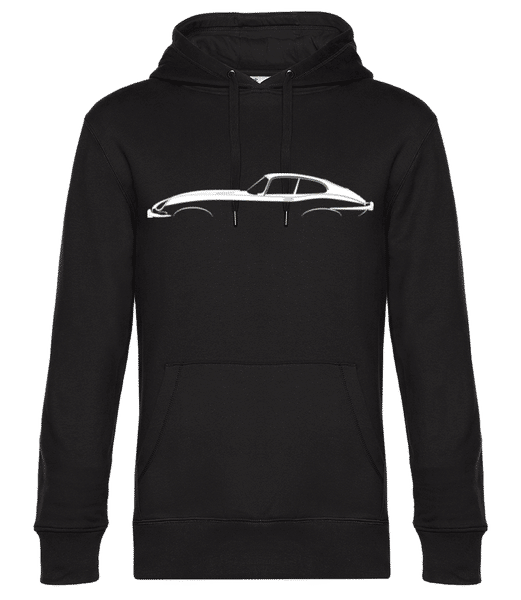 'Jaguar E-Type' Silhouette - Sweat à capuche premium Unisexe - Noir - Devant