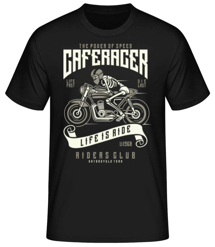 Vista previa: Speed Of Caferacer - Camiseta básica para hombre - Negro - delante