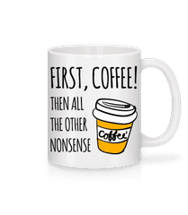 First Coffee · Mug en céramique blanc