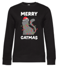 Merry Catmas - Dámska štandardná mikina - Čierna - Predné